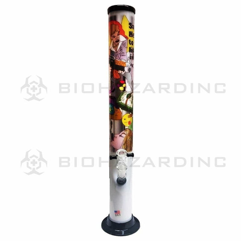 Biohazard Inc Acrylic Bong 15" JM Straight Water Pipe - Scarface