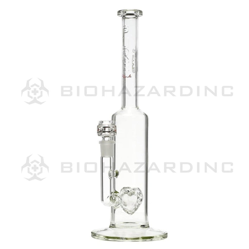 Pure Glass Glass Bong 15" PURE Pink Paradise Cove Bong w/ Heart Perc - Clear