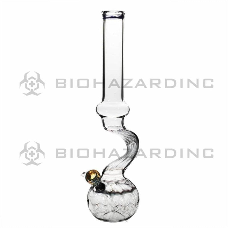 Biohazard Inc Glass Bong 16" Bend Water Pipe w/ Slide - Black Rake