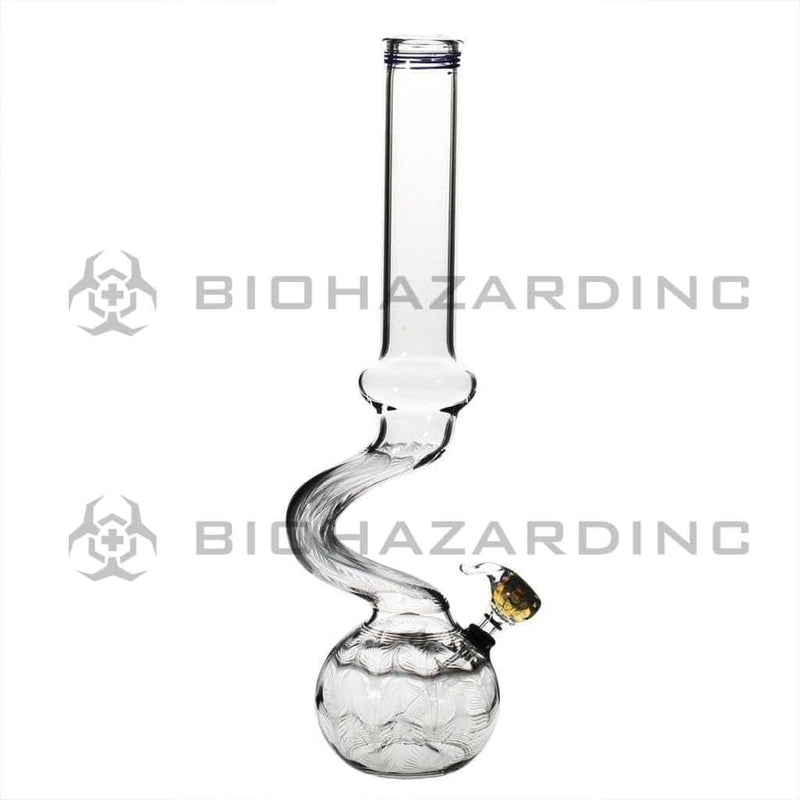 Biohazard Inc Glass Bong 16" Bend Water Pipe w/ Slide - Black Rake