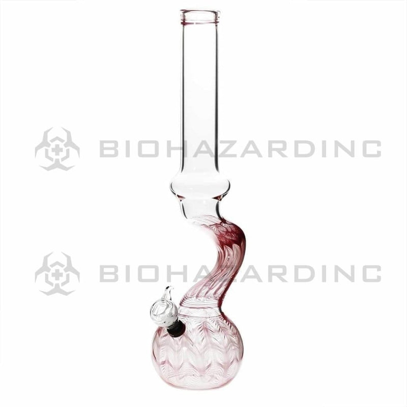 Biohazard Inc Glass Bong 16" Bend Water Pipe w/ Slide - Red Rake