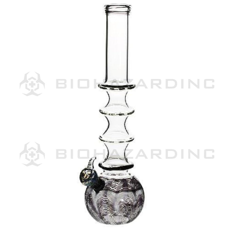 Biohazard Inc Glass Bong 16" Four Ring Water Pipe w/ Slide - Black Rake