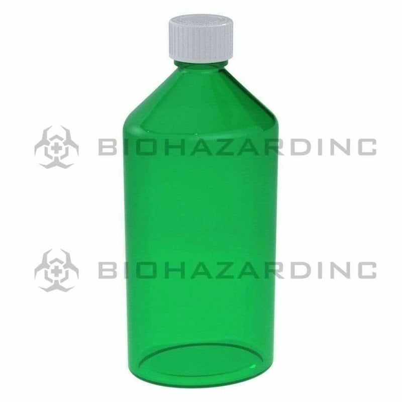 Biohazard Inc Oval Bottles 16 oz Oval Bottles - 40 Count- Green