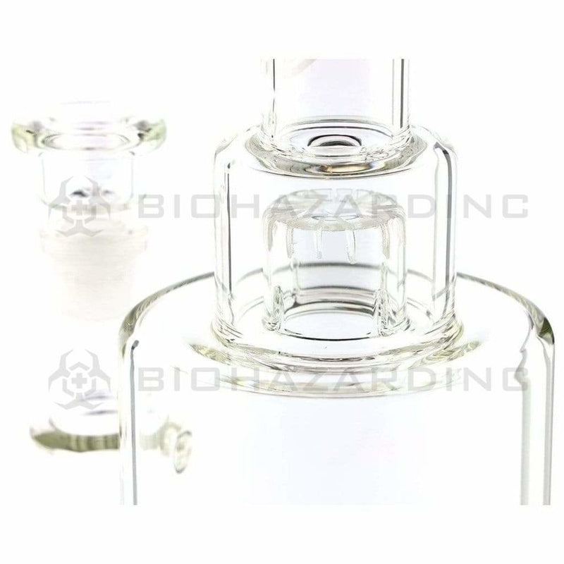 Biohazard Inc Glass Bong 16" Single Inline / Triple Updome Stemless Water Pipe Gold