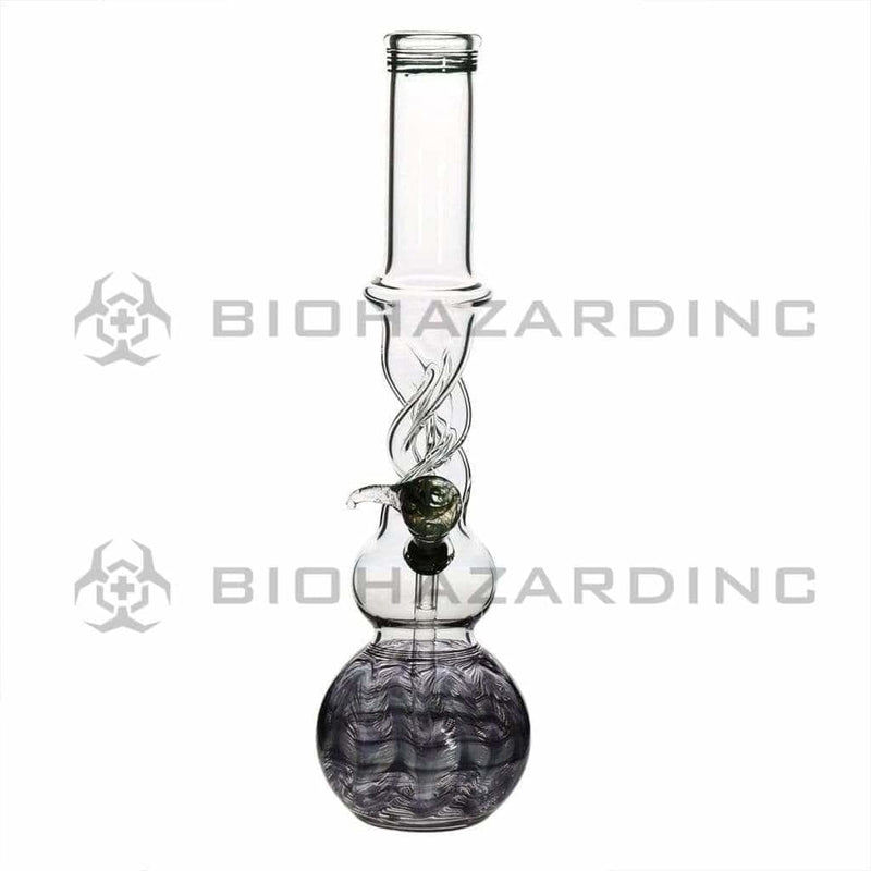 Biohazard Inc Glass Bong 16" Twist Water Pipe w/ Slide - Black Rake