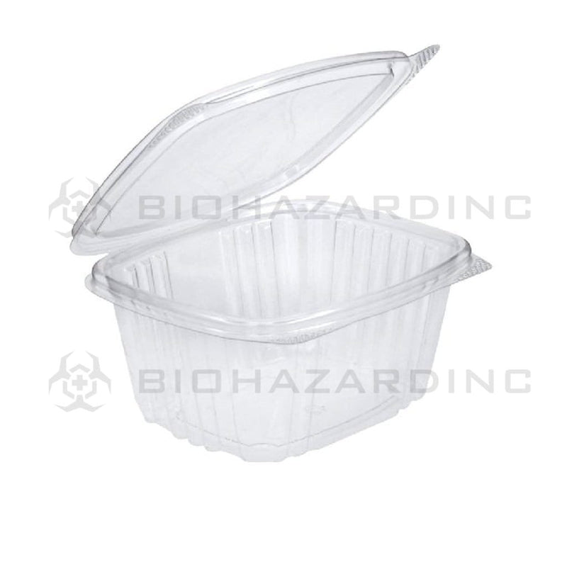 Biohazard Inc Edible Container 16oz Plastic Hinged Lid Edible Container - 200 Count