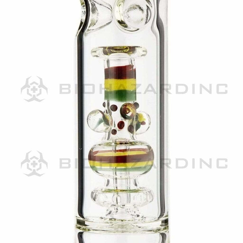 Bio Glass Glass Bong 17" BIO Shower+Pipe Perc Beaker - Rasta