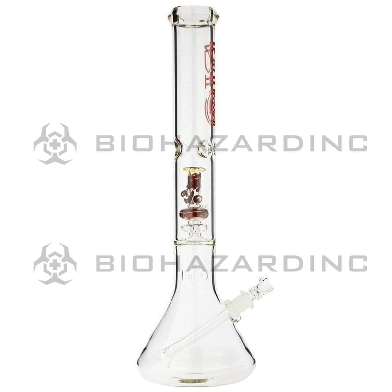 Bio Glass Glass Bong 17" BIO Shower+Pipe Perc Beaker - Red