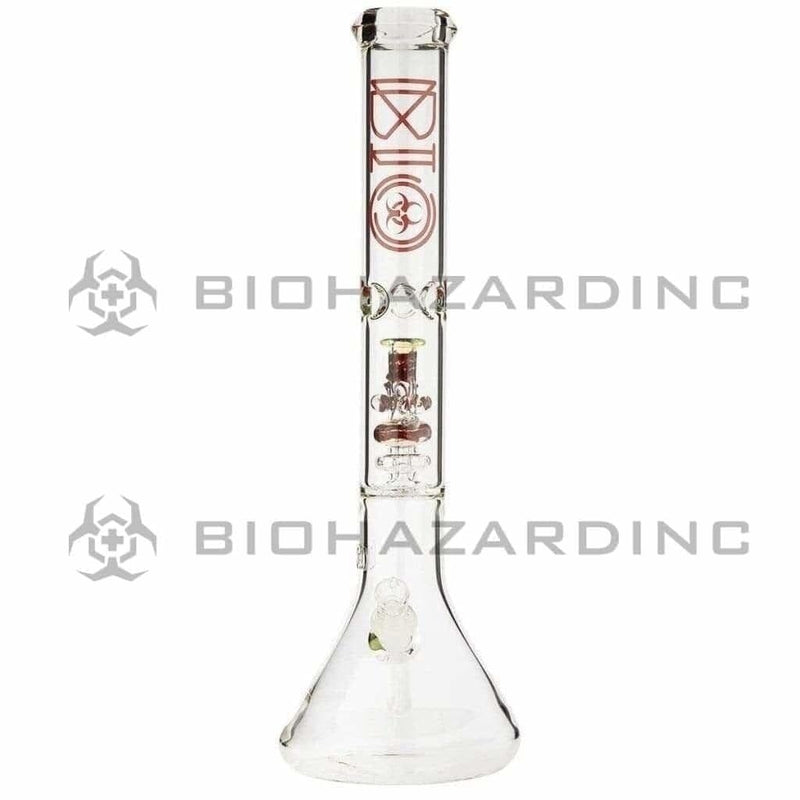 Bio Glass Glass Bong 17" BIO Shower+Pipe Perc Beaker - Red