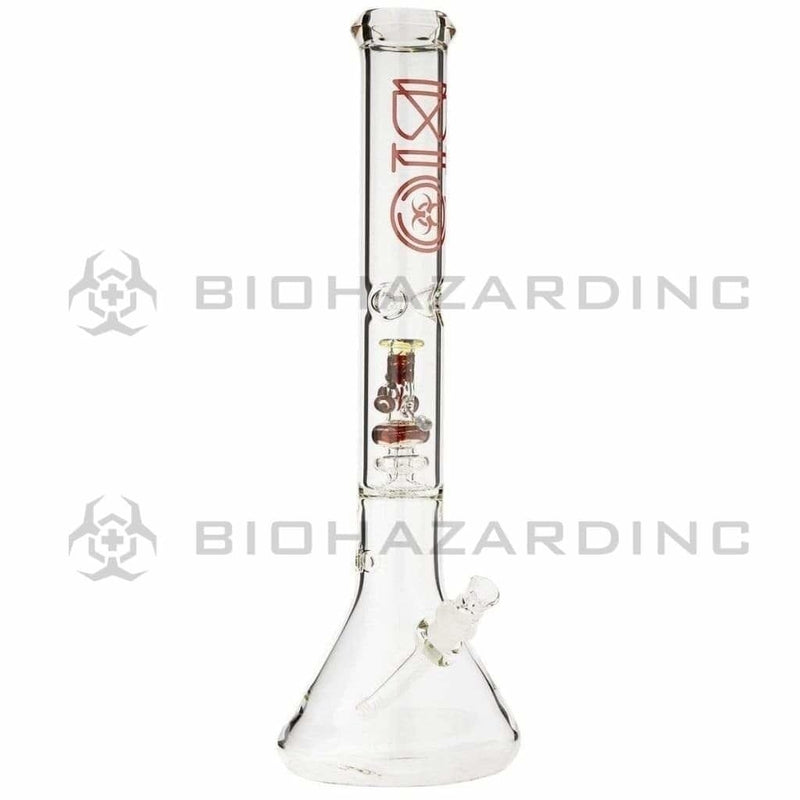 Bio Glass Glass Bong 17" BIO Shower+Pipe Perc Beaker - Red