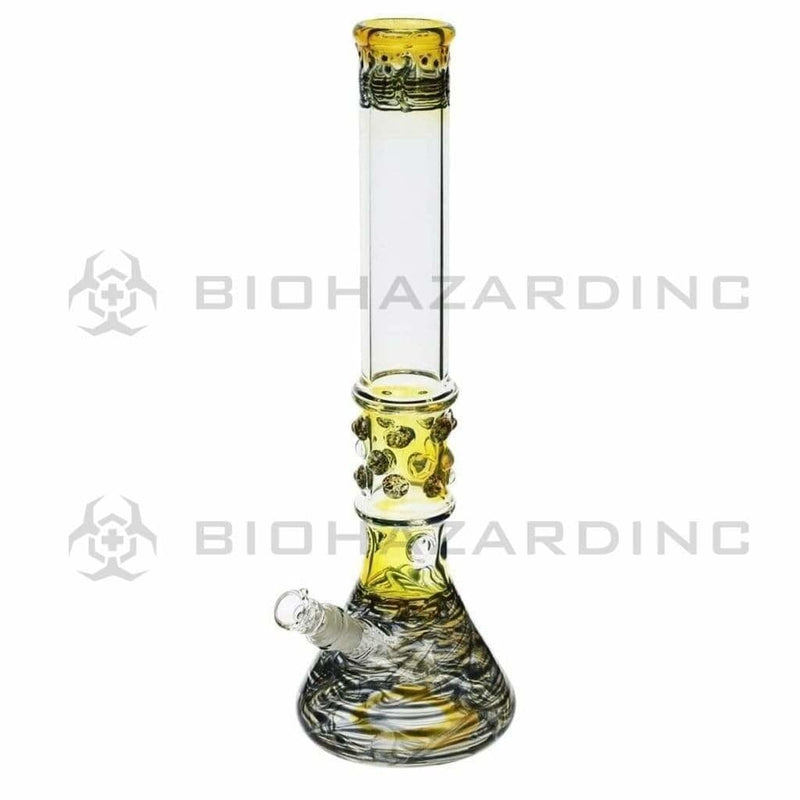 Biohazard Inc Glass Bong 17" Black Raked Water Pipe w / Marbles