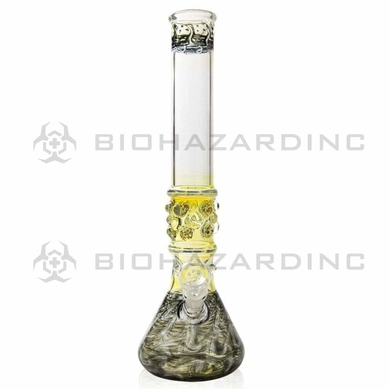 Biohazard Inc Glass Bong 17" Black Raked Water Pipe w / Marbles