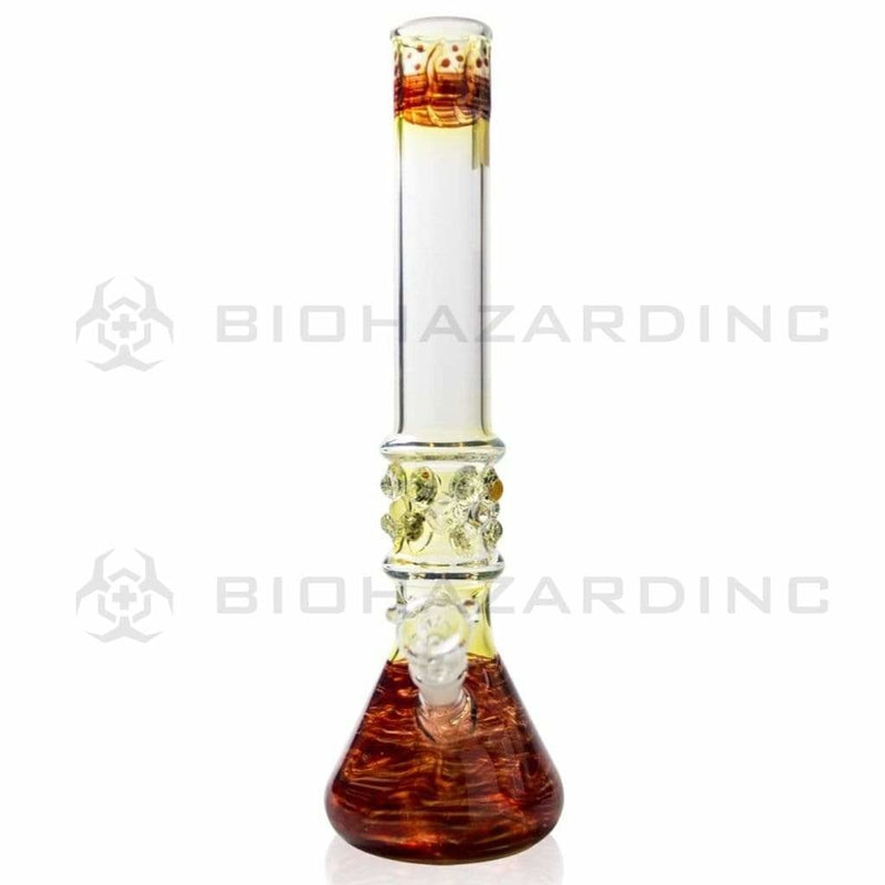 Biohazard Inc Glass Bong 17" Red Raked Water Pipe w / Marbles