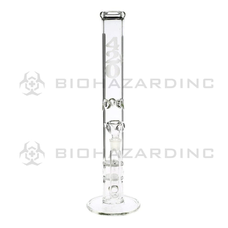 Biohazard Inc Glass Bong 18" 420 Double Honeycomb Water Pipe