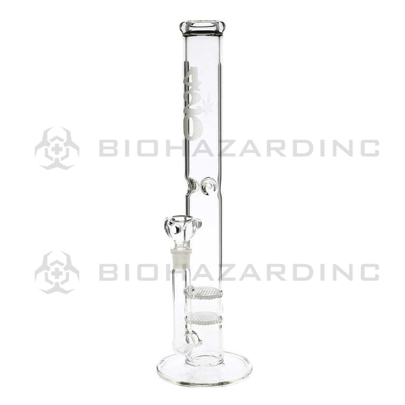 Biohazard Inc Glass Bong 18" 420 Double Honeycomb Water Pipe