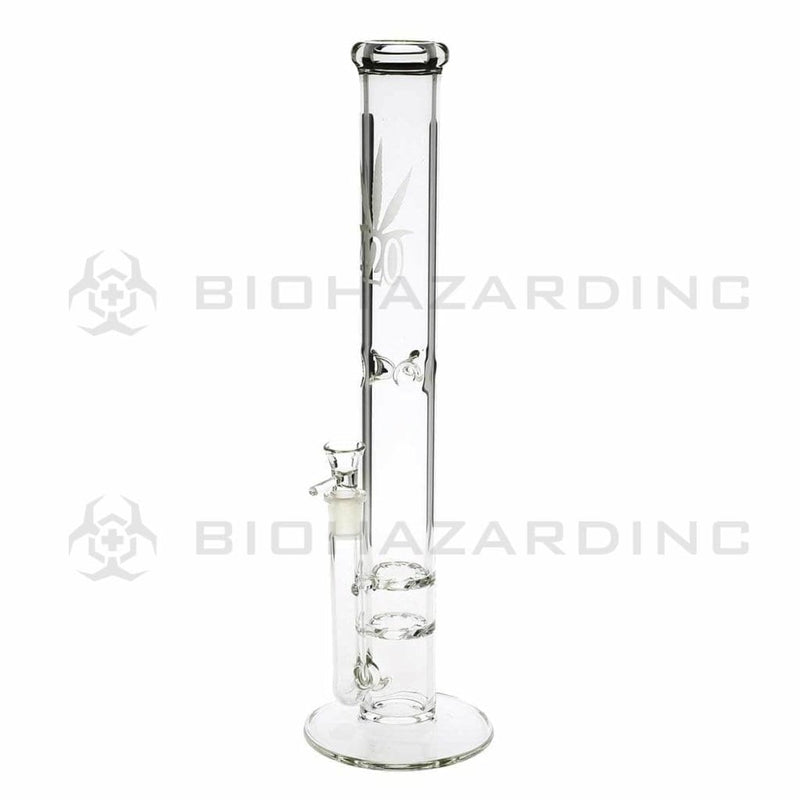 Biohazard Inc Glass Bong 18" 420 Double Hurricane Water Pipe