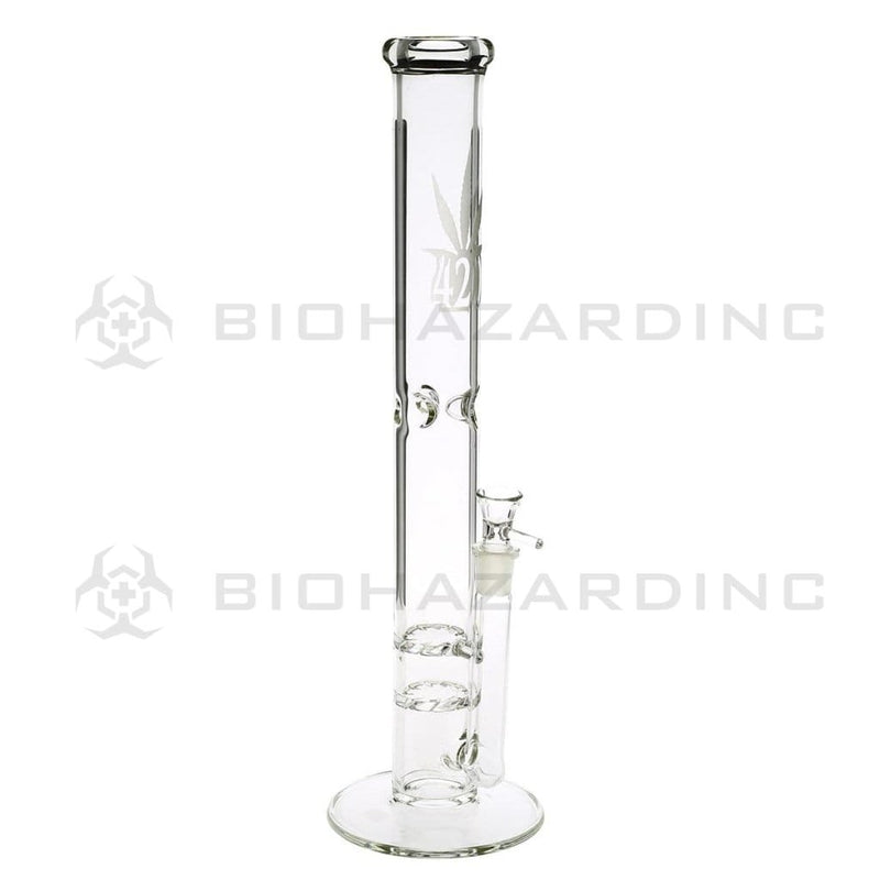 Biohazard Inc Glass Bong 18" 420 Double Hurricane Water Pipe