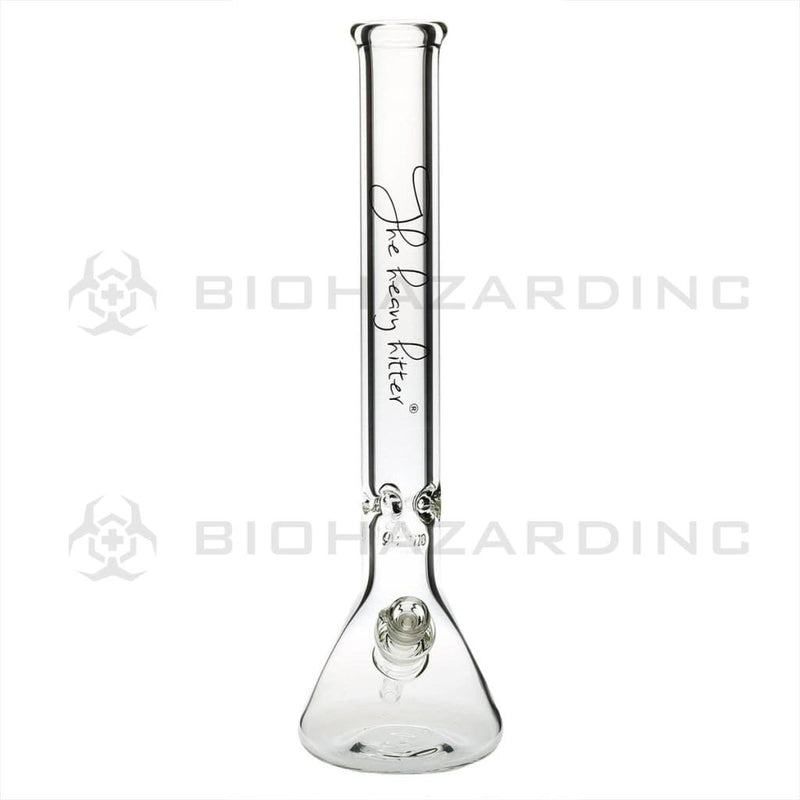 Heavy Hitter Glass Bong 18" 9mm Heavy Hitter Beaker Water Pipe - Clear with Black Logo