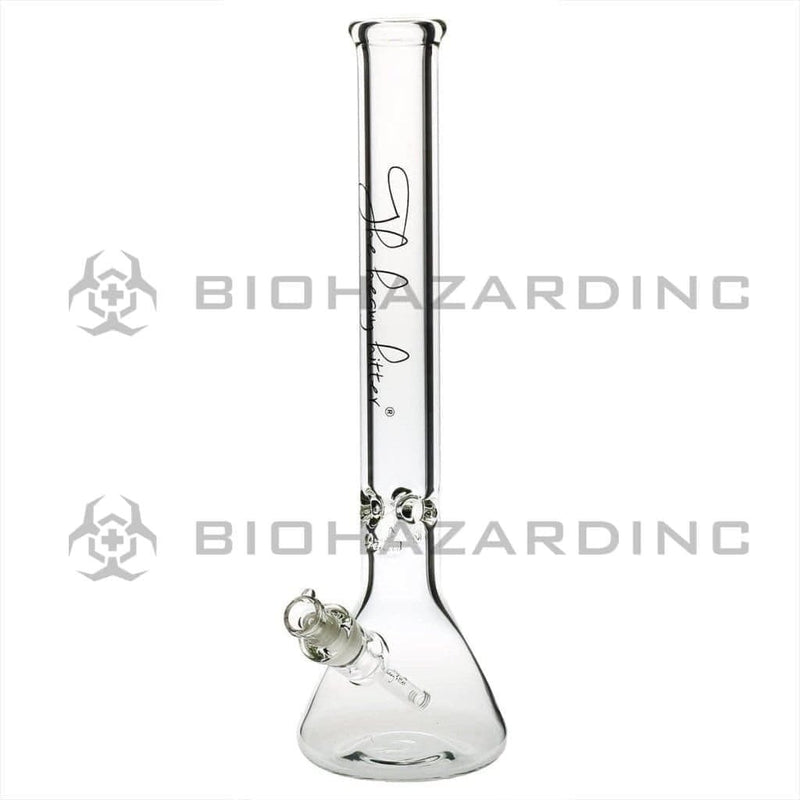 Heavy Hitter Glass Bong 18" 9mm Heavy Hitter Beaker Water Pipe - Clear with Black Logo