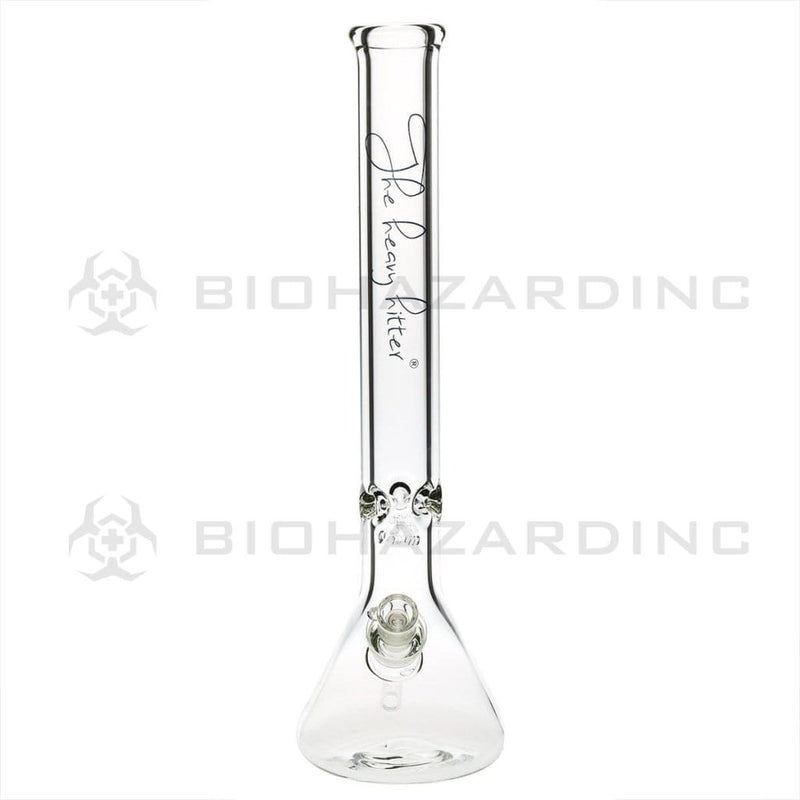 Heavy Hitter Glass Bong 18" 9mm Heavy Hitter Beaker Water Pipe - Clear with Blue Logo