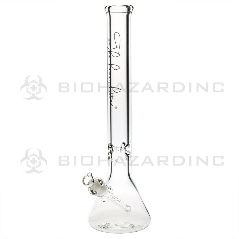 Heavy Hitter Glass Bong 18" 9mm Heavy Hitter Beaker Water Pipe - Clear with Blue Logo