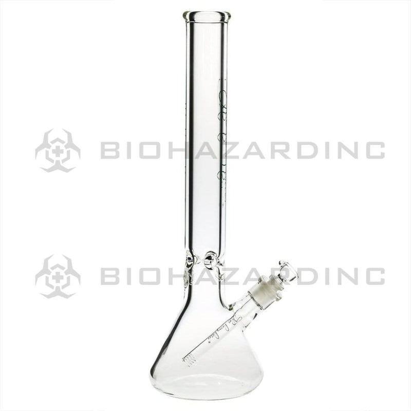 Heavy Hitter Glass Bong 18" 9mm Heavy Hitter Beaker Water Pipe - Clear with Green Logo