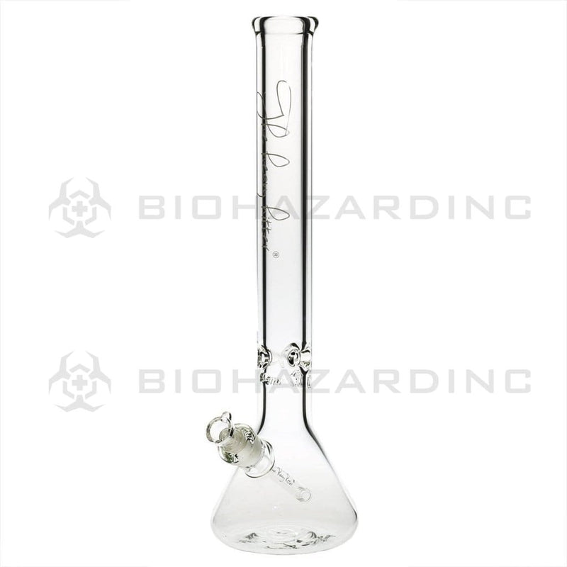 Heavy Hitter Glass Bong 18" 9mm Heavy Hitter Beaker Water Pipe - Clear with White Logo