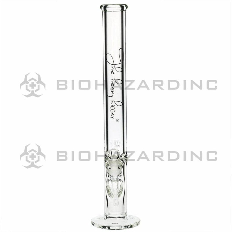 Heavy Hitter Glass Bong 18" 9mm Heavy Hitter Straight Water Pipe - Clear with Black Logo