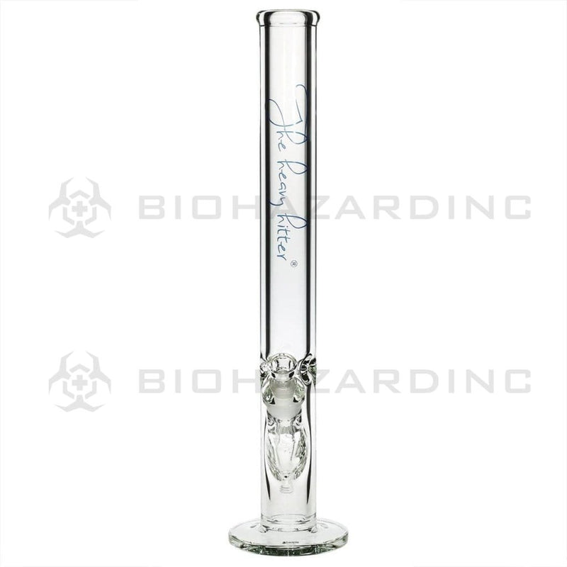 Heavy Hitter Glass Bong 18" 9mm Heavy Hitter Straight Water Pipe - Clear with Blue Logo