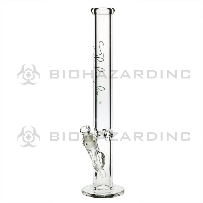 Heavy Hitter Glass Bong 18" 9mm Heavy Hitter Straight Water Pipe - Clear with Green Logo