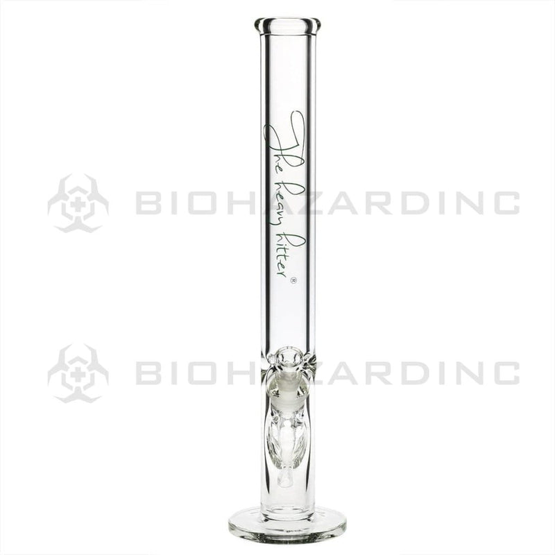 Heavy Hitter Glass Bong 18" 9mm Heavy Hitter Straight Water Pipe - Clear with Green Logo