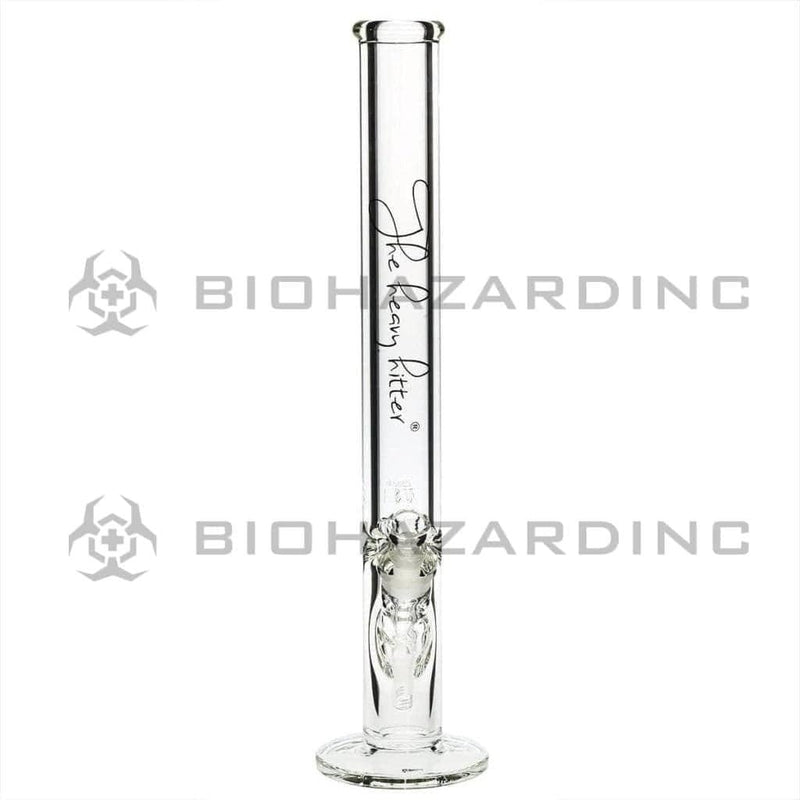 Heavy Hitter Glass Bong 18" 9mm Heavy Hitter Straight Water Pipe - Clear with Silver Logo