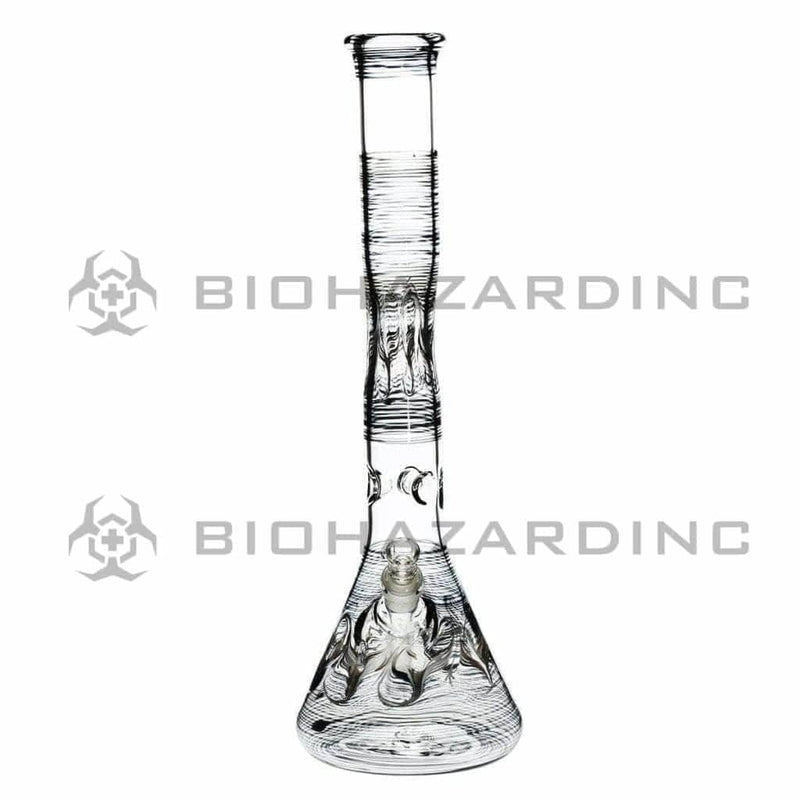 Biohazard Inc Glass Bong 18" Beaker Water Pipe - Blue Rake