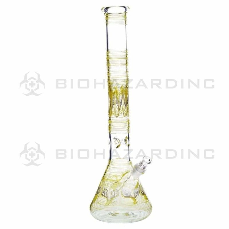 Biohazard Inc Glass Bong 18" Beaker Water Pipe - Yellow Rake