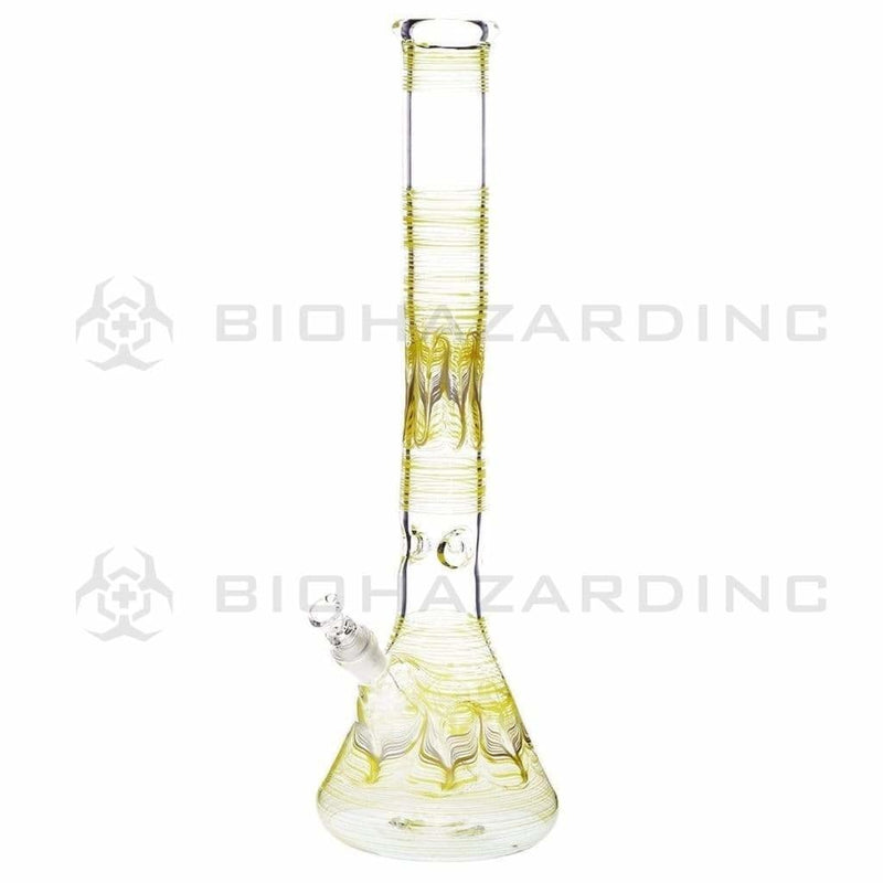 Biohazard Inc Glass Bong 18" Beaker Water Pipe - Yellow Rake