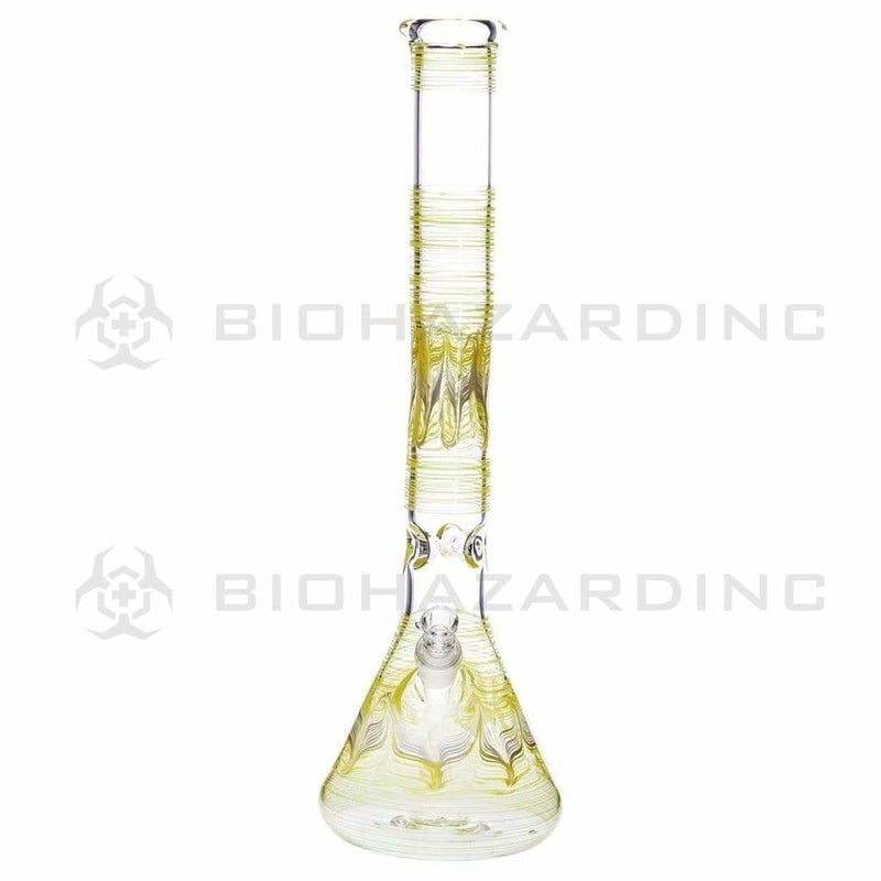 Biohazard Inc Glass Bong 18" Beaker Water Pipe - Yellow Rake