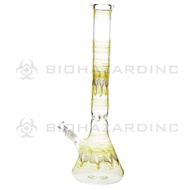 Biohazard Inc Glass Bong 18" Beaker Water Pipe - Yellow Rake