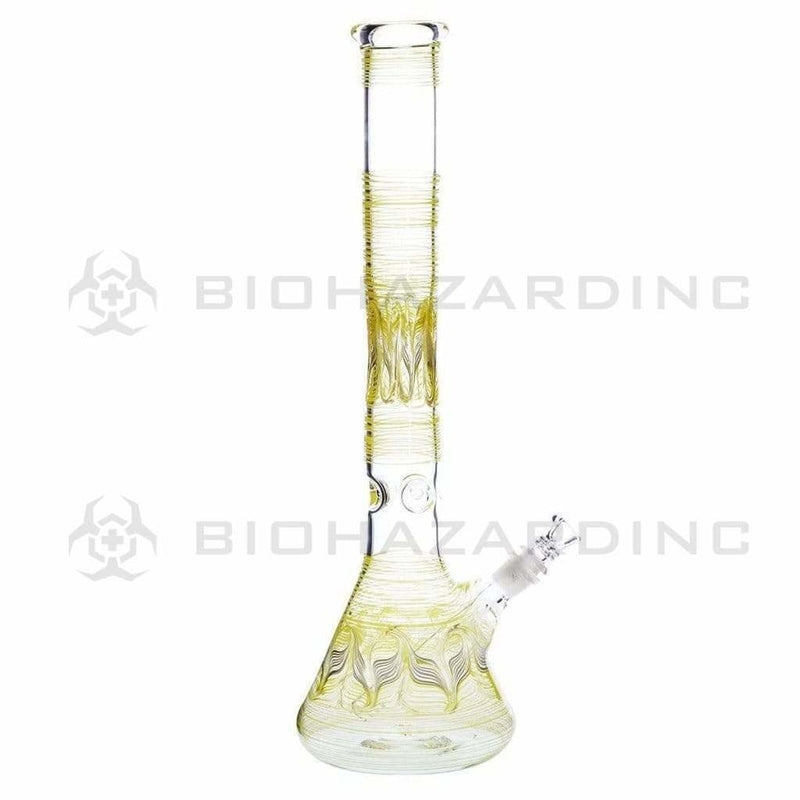 Biohazard Inc Glass Bong 18" Beaker Water Pipe - Yellow Rake