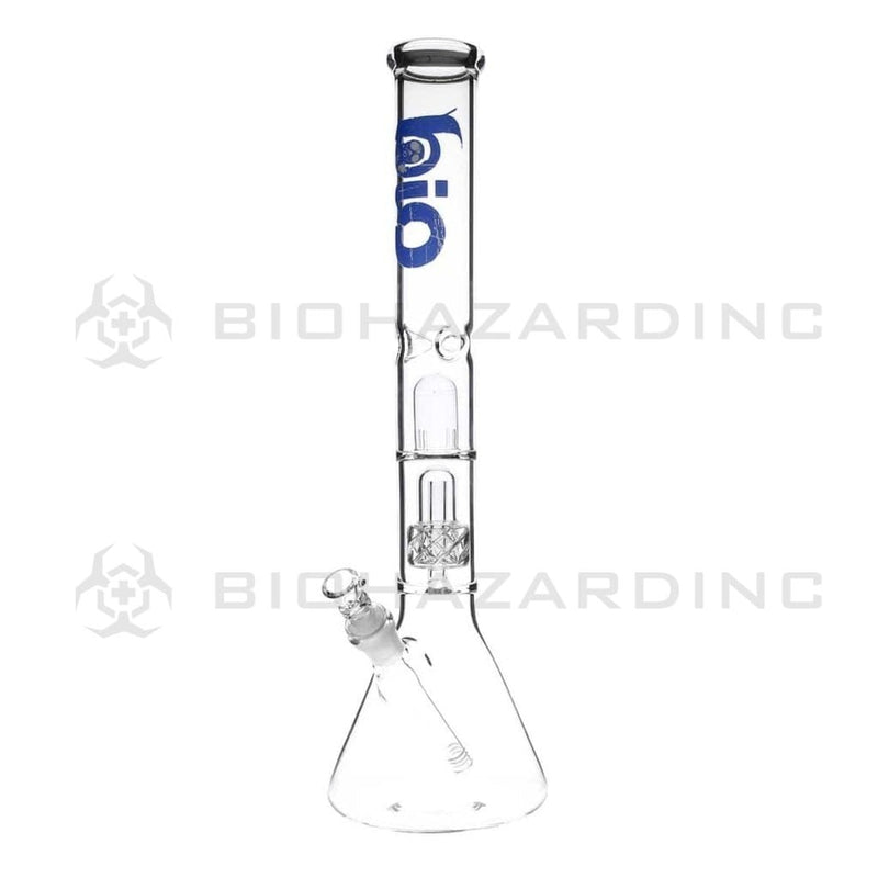 Bio Glass Glass Bong 18" BIO 50mm Single Grid Dome Beaker Water Pipe - Blue