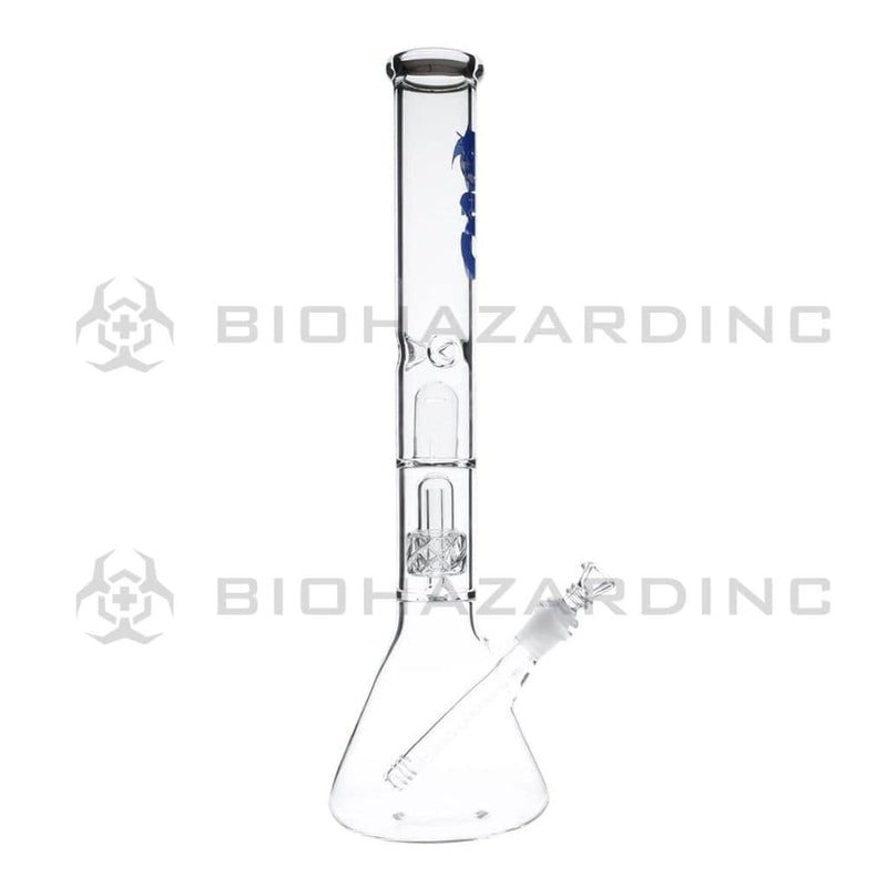 Bio Glass Glass Bong 18" BIO 50mm Single Grid Dome Beaker Water Pipe - Blue