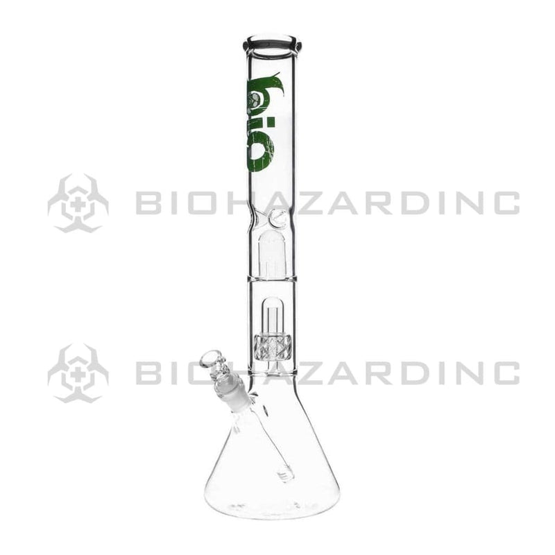 Bio Glass Glass Bong 18" BIO 50mm Single Grid Dome Beaker Water Pipe - Green