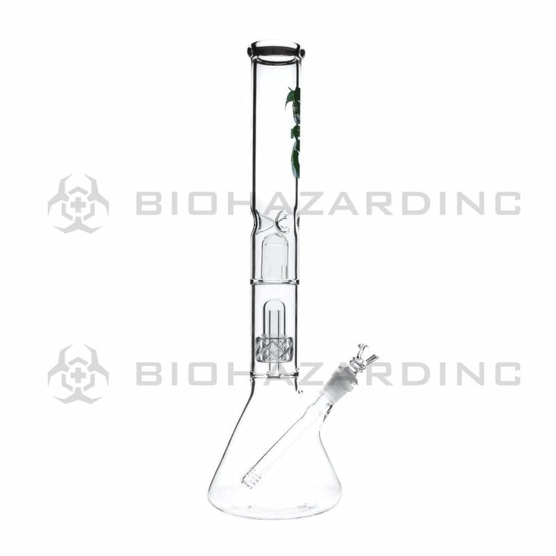 Bio Glass Glass Bong 18" BIO 50mm Single Grid Dome Beaker Water Pipe - Green