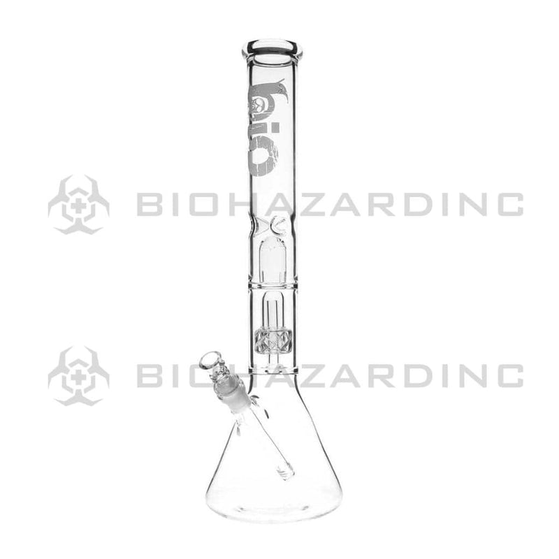 Bio Glass Glass Bong 18" BIO 50mm Single Grid Dome Beaker Water Pipe - White