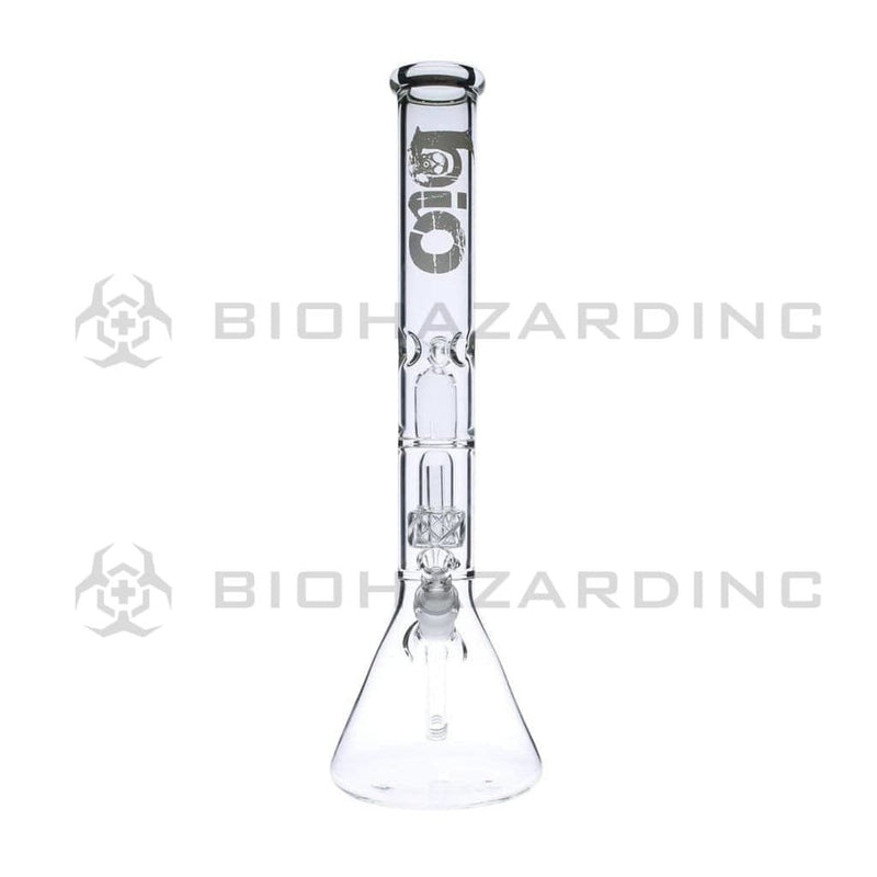 Bio Glass Glass Bong 18" BIO 50mm Single Grid Dome Beaker Water Pipe - White