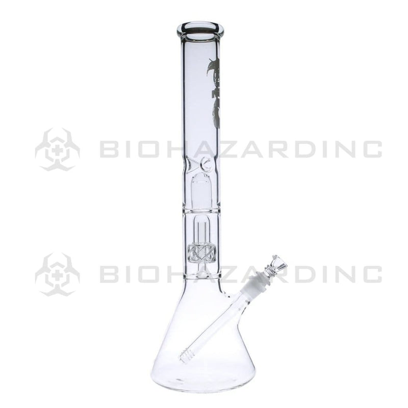 Bio Glass Glass Bong 18" BIO 50mm Single Grid Dome Beaker Water Pipe - White