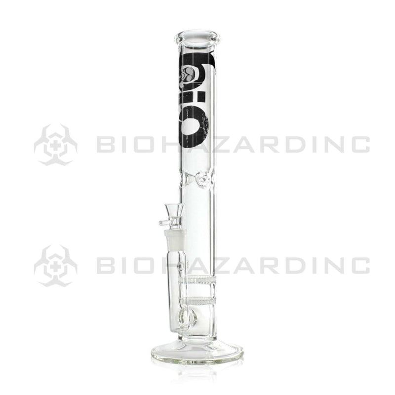 Bio Glass Glass Bong 18" BIO Double Honeycomb Water Pipe - Black Logo