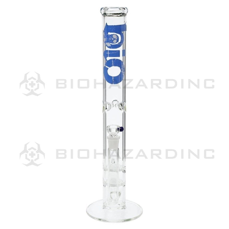 Bio Glass Glass Bong 18" BIO Double Honeycomb Water Pipe - Blue Logo