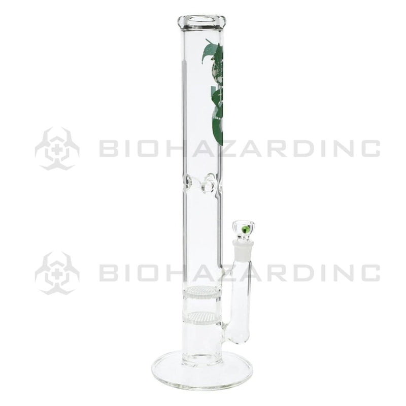 Bio Glass Glass Bong 18" BIO Double Honeycomb Water Pipe - Green Logo