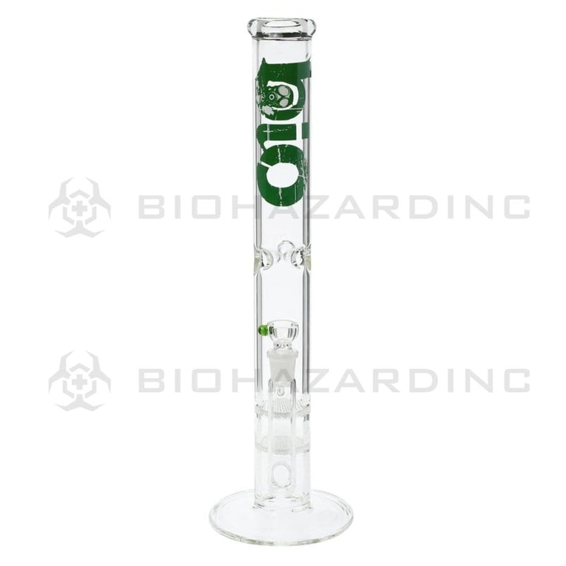 Bio Glass Glass Bong 18" BIO Double Honeycomb Water Pipe - Green Logo