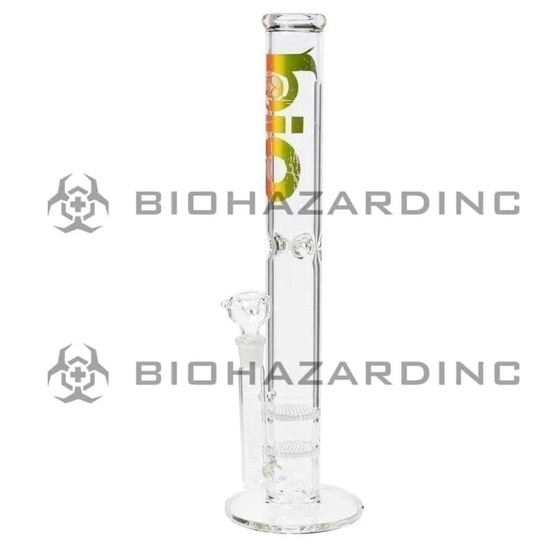 Bio Glass Glass Bong 18" BIO Double Honeycomb Water Pipe - Rasta Logo